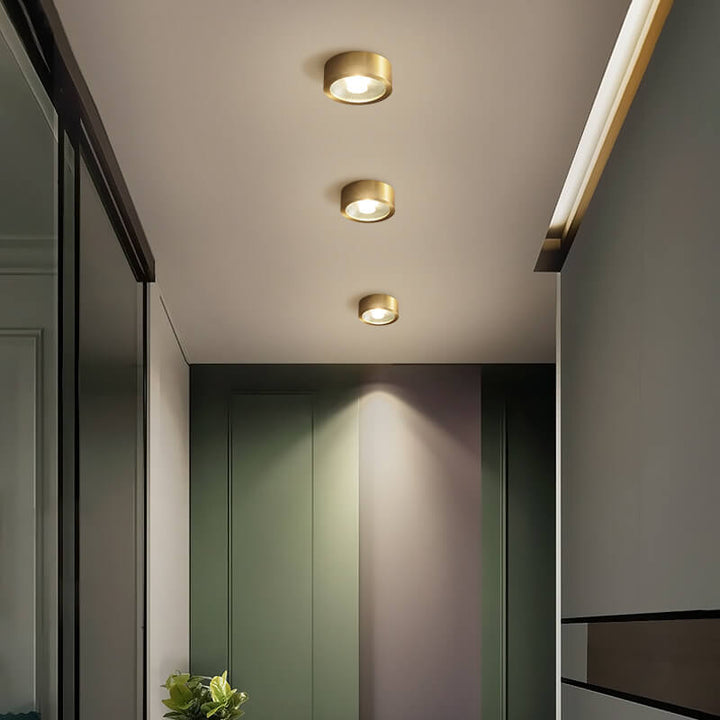 Nordic Light Luxury All Copper Ultra-thin LED Flush Mount Light