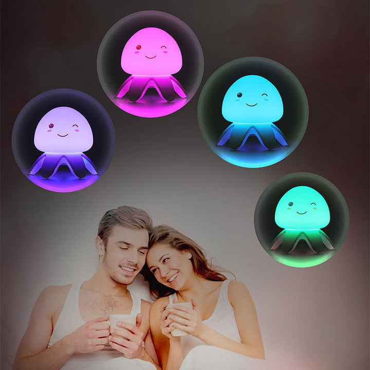 Contemporary Creative Silicone Jellyfish Music USB Rechargeable Remote Control LED Night Light Table Lamp