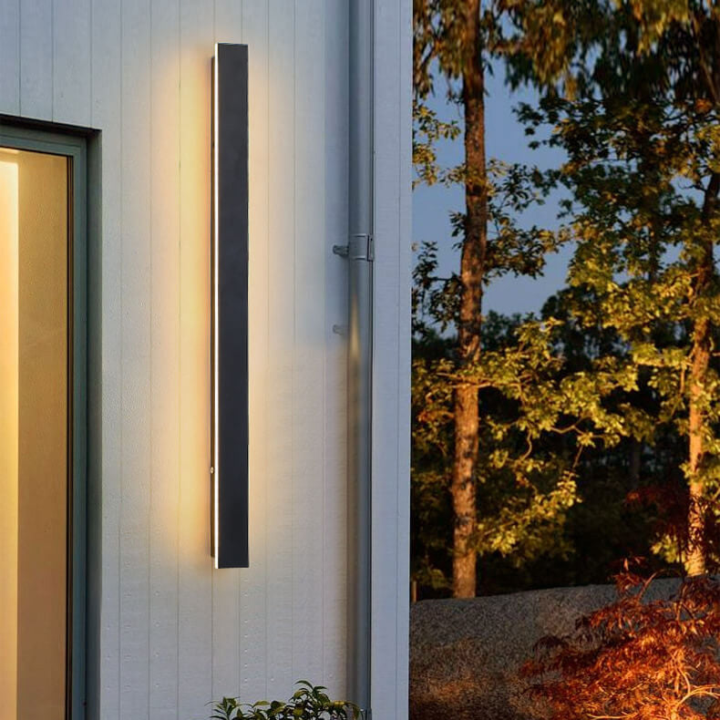 Retro Outdoor Rectangular Strip Waterproof LED Wall Sconce Lamp