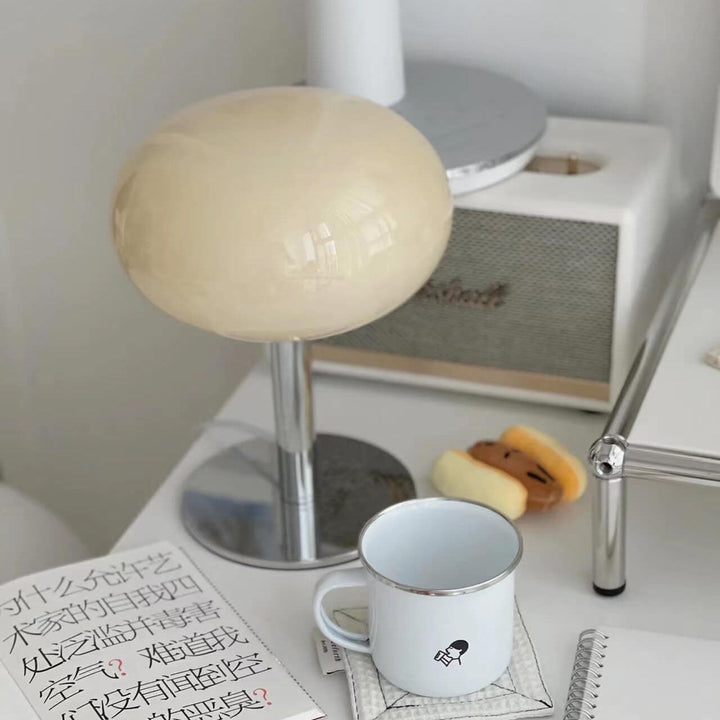 Iron &amp; Glass Table Lamp, Contemporary Nordic Design for Bedroom | Havora Lighting
