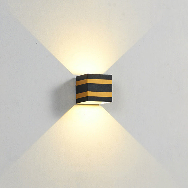 Modern Minimalist Square Cube Aluminum Waterproof LED Wall Sconce Lamp For Outdoor
