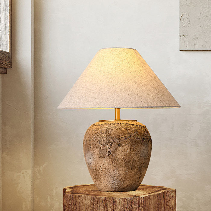 Shabby Chic Ceramic &amp; Fabric Table Lamp for Bedroom | Havora Designer Lighting