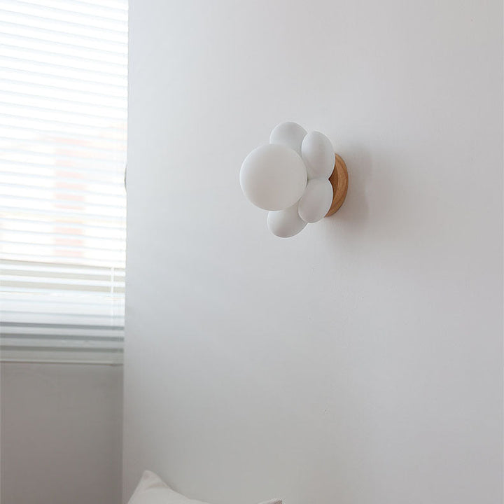 Modern Creative Flowers Shape Glass Ceramic 1-Light Kids Wall Sconce Lamp