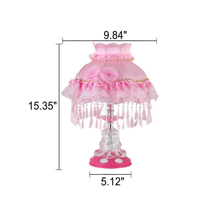 European Style Wedding Fabric Glass 1-Light Table Lamp