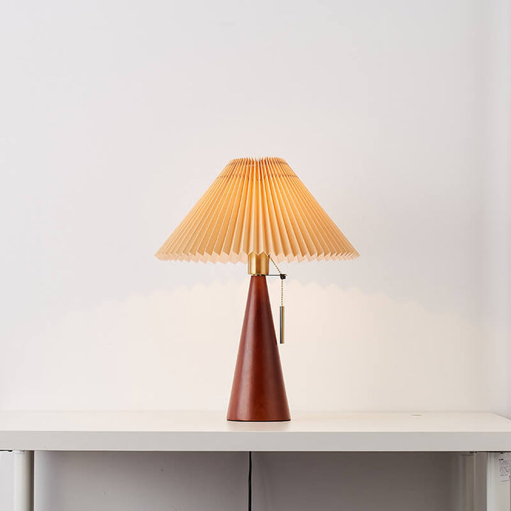 Wood &amp; Fabric Table Lamp, Japanese Vintage Design for Bedroom | Havora Lighting