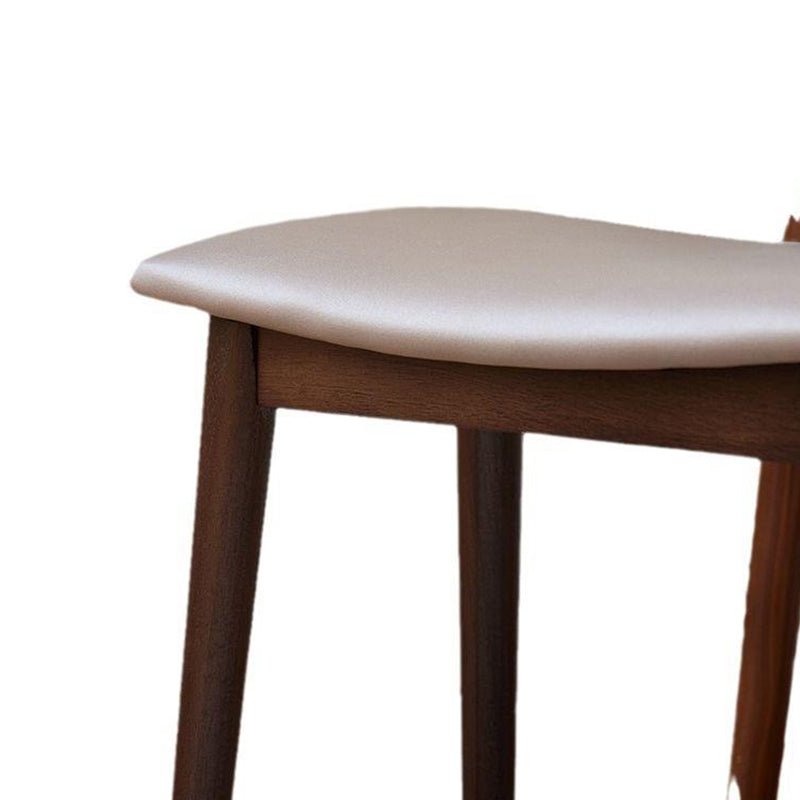 Modern Minimalist Rectangular Soft PU Leather Wood Vanity Stool For Bedroom