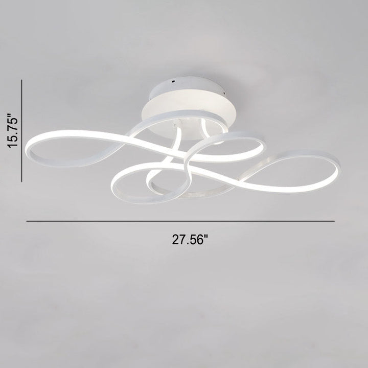 Modern Minimalist Aluminum Acrylic Line LED Flush Mount Ceiling Light