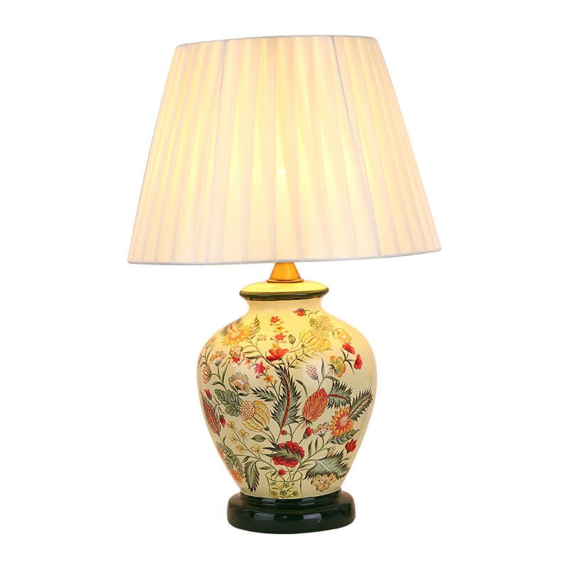 Modern Creative Warm Ceramic Cylindrical 1-Light Table Lamp