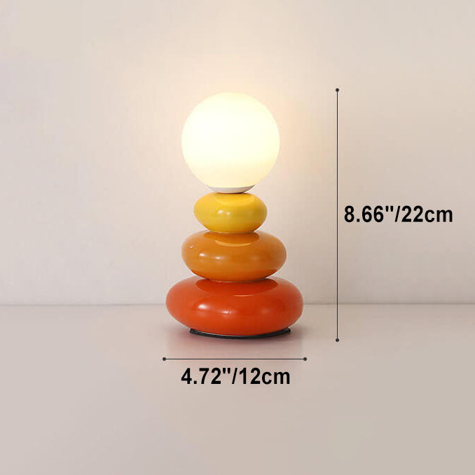 Modern Minimalist Pebble Ceramic &amp; Glass Table Lamp for Bedside | Havora Designer Lighting