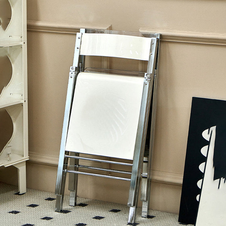 Contemporary Nordic Square Iron PET Foldable Dining Chair For Dining Room