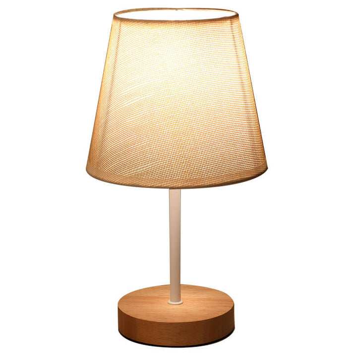 Contemporary Nordic Table Lamp in Solid Wood &amp; Fabric — Living Room Lighting | Havora
