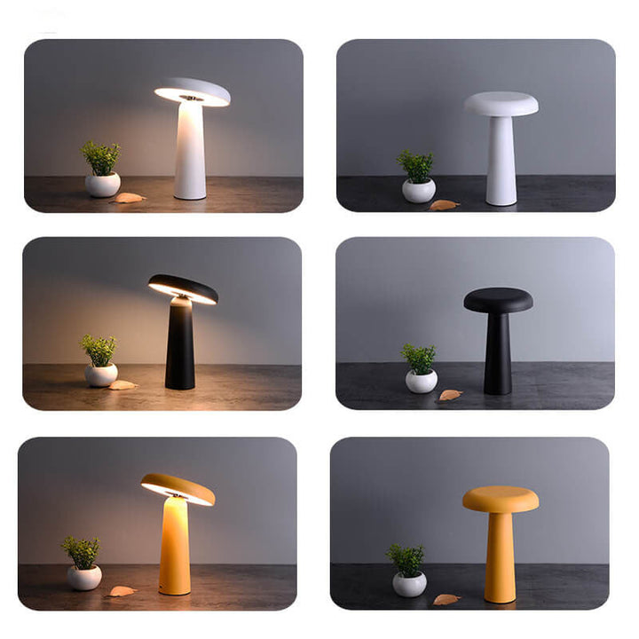 Contemporary Nordic PP Flying Saucer Rotatable USB Rechargeable LED Night Light Table Lamp For Bedroom