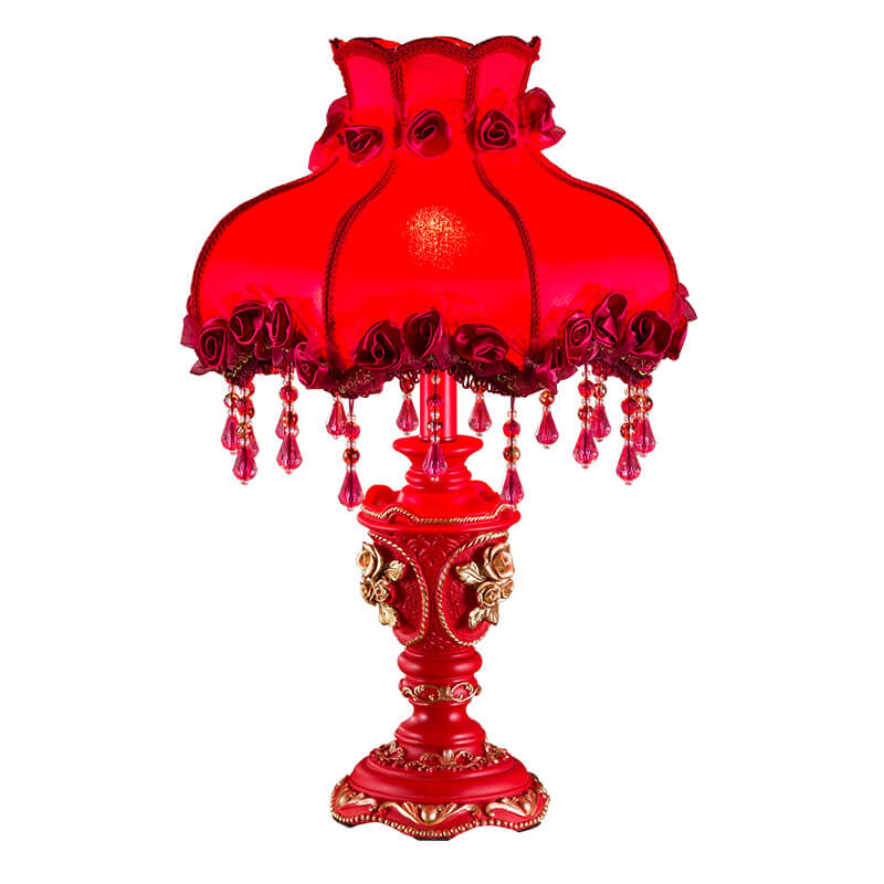 European Wedding Tassel Table Lamp in Fabric &amp; Resin — Living Room Lighting | Havora