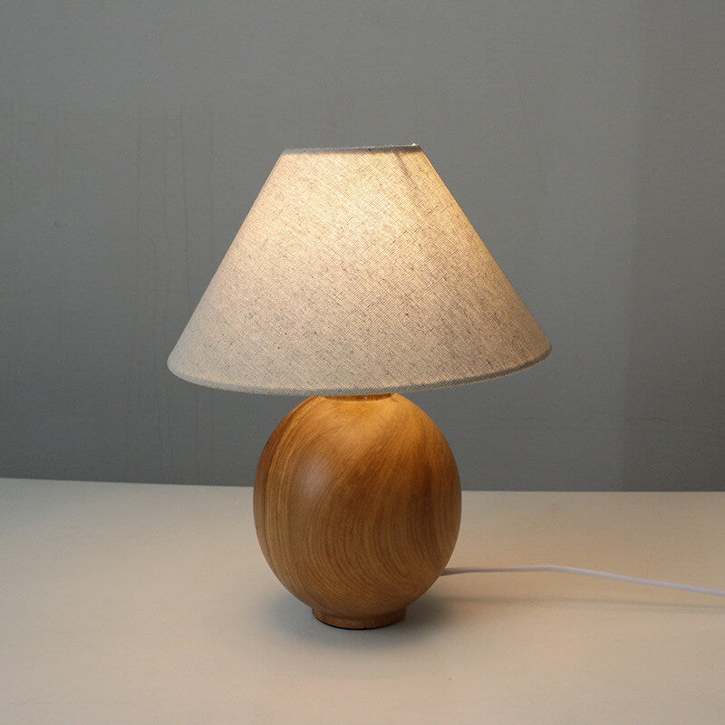 Japanese Wabi-Sabi Table Lamp in Ash Wood &amp; Fabric — Living Room Lighting | Havora