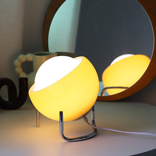 Glass &amp; Iron Table Lamp, Contemporary Nordic Design for Bedroom | Havora Lighting