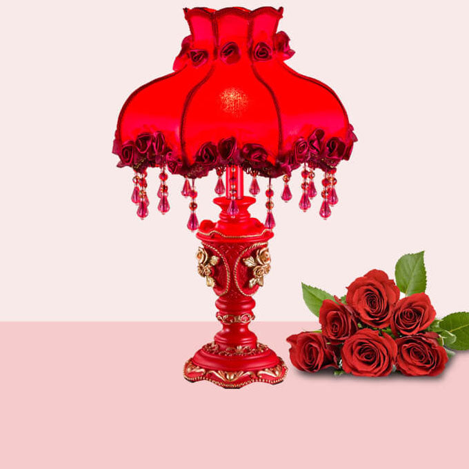European Wedding Tassel Table Lamp in Fabric &amp; Resin — Living Room Lighting | Havora