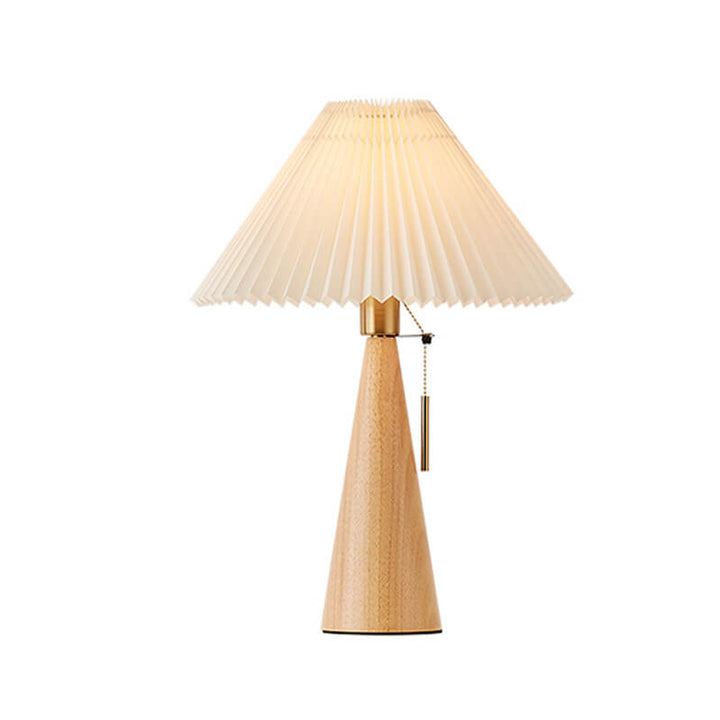 Wood &amp; Fabric Table Lamp, Japanese Vintage Design for Bedroom | Havora Lighting