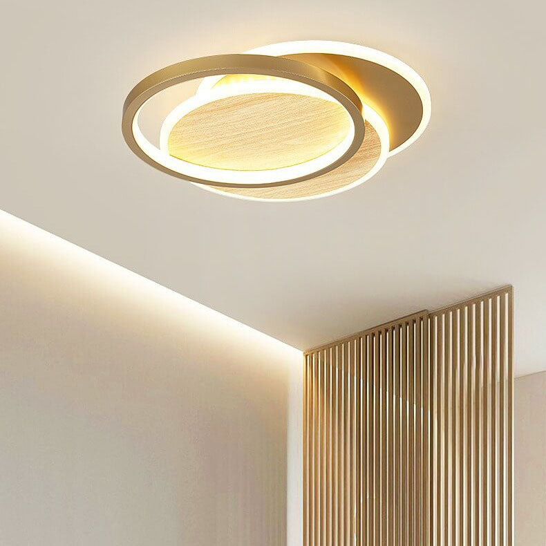 Modern Nordic  Wrought Iron Round Circular LED Flush Mount Lighting for Living Room