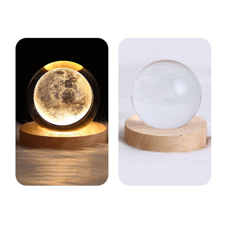 Creative Star System Crystal &amp; Wood Night Light for Kids Bedroom | Havora Designer Lighting
