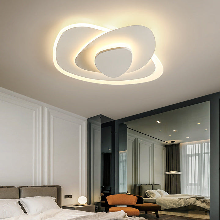Nordic Simple Geometric Wrought Iron Acrylic LED Flush Mount Ceiling Light