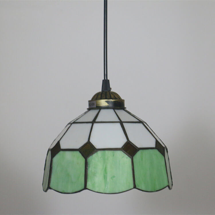 Tiffany Stained Glass Dome Shade European 1-Light Pendant Light