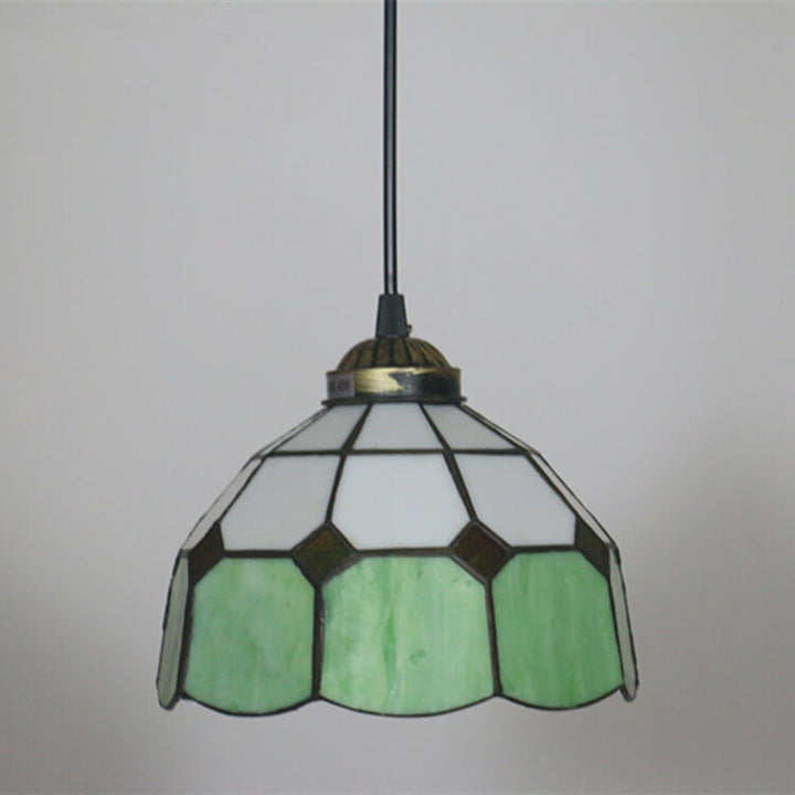 Tiffany Stained Glass Dome Shade European 1-Light Pendant Light