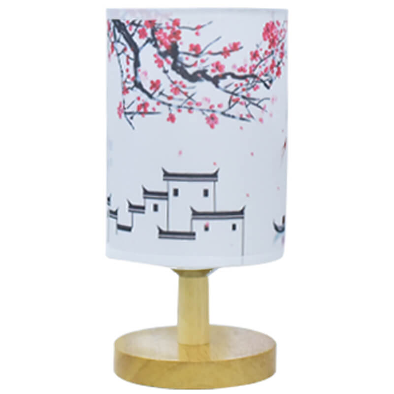 Fabric &amp; Wood Table Lamp, Modern Minimalist Landscape Design for Bedside | Havora Lighting