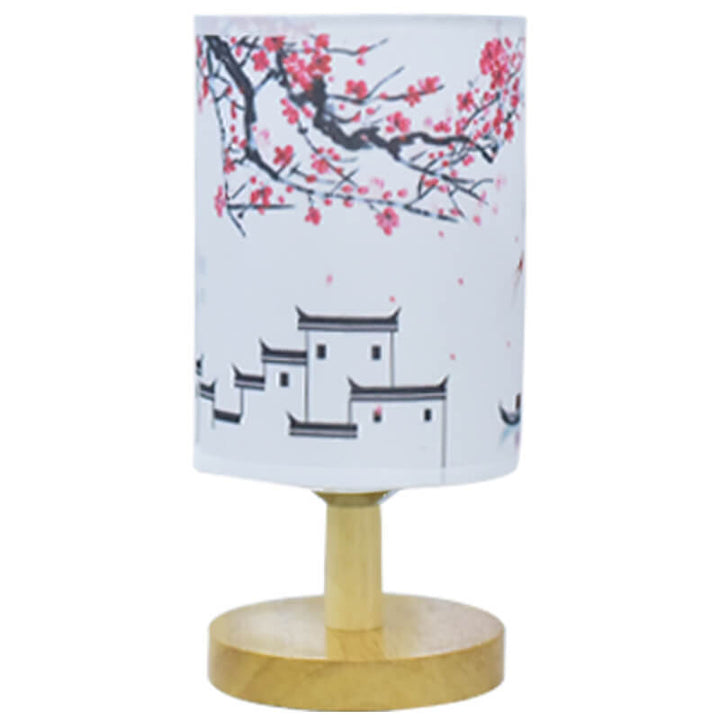 Fabric &amp; Wood Table Lamp, Modern Minimalist Landscape Design for Bedside | Havora Lighting