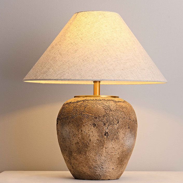 Shabby Chic Ceramic &amp; Fabric Table Lamp for Bedroom | Havora Designer Lighting