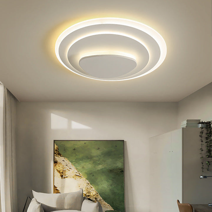 Nordic Simple Geometric Wrought Iron Acrylic LED Flush Mount Ceiling Light