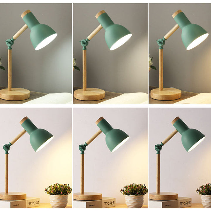 Contemporary Nordic Iron &amp; Wood Table Lamp for Study | Havora Designer Lighting