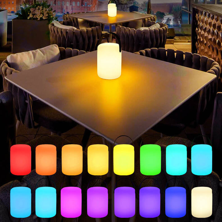 Modern Simplicity PE Plastic Round Square Hand LED Table Lamp For Outdoor Patio