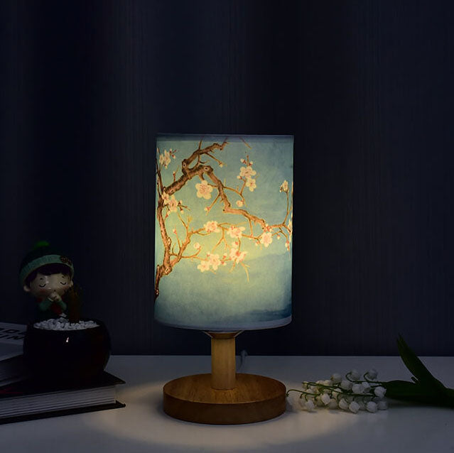 Fabric &amp; Wood Table Lamp, Modern Minimalist Landscape Design for Bedside | Havora Lighting