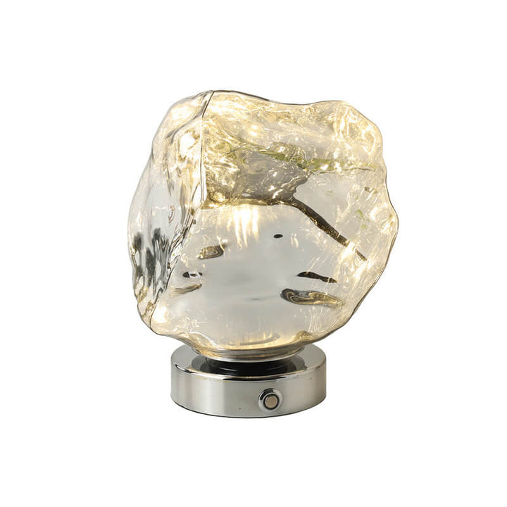 Contemporary Creative Lava Stone Glass Iron 1-Light Table Lamp For Bedroom