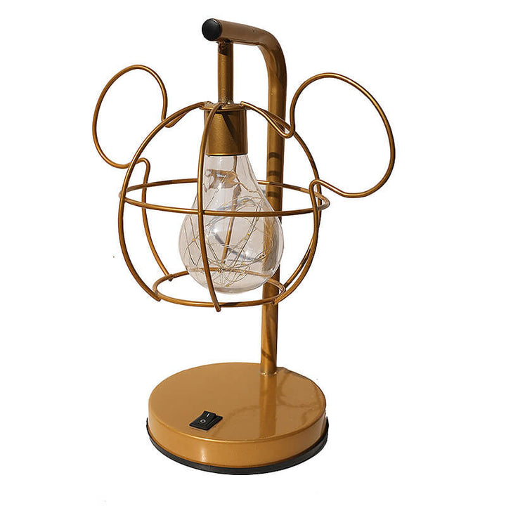 Creative Mouse Metal Cage LED Decorative Battery Table Lamp
