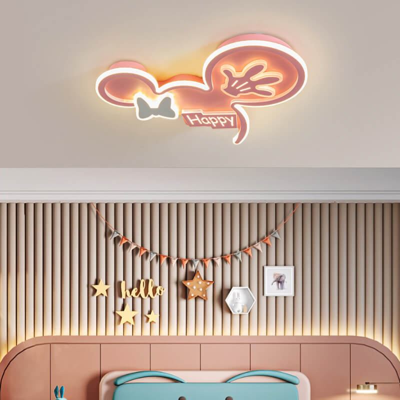 Cartoon Creative Minnie LED Kids Flush Mount Ceiling Light