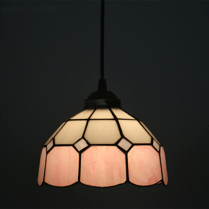 Tiffany Stained Glass Dome Shade European 1-Light Pendant Light