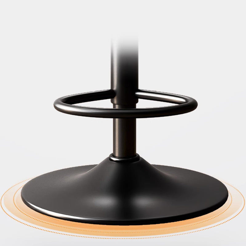 Modern Minimalist Round Upholstered Curved Backrest PU Leather Metal Steel Bar Stool For Dining Room