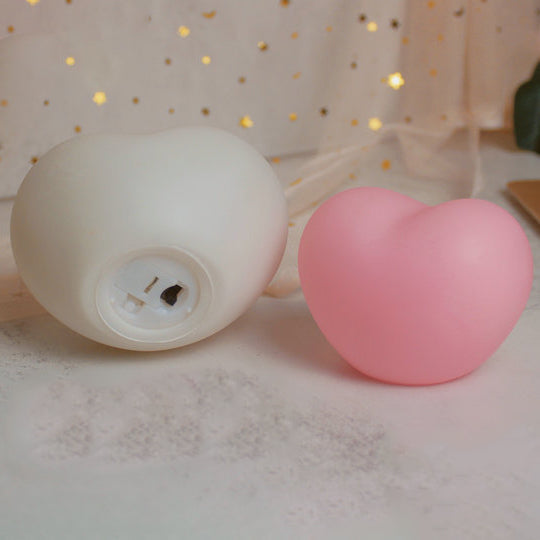 Contemporary Creative Rubber Coating Heart LED Night Light Table Lamp For Bedroom