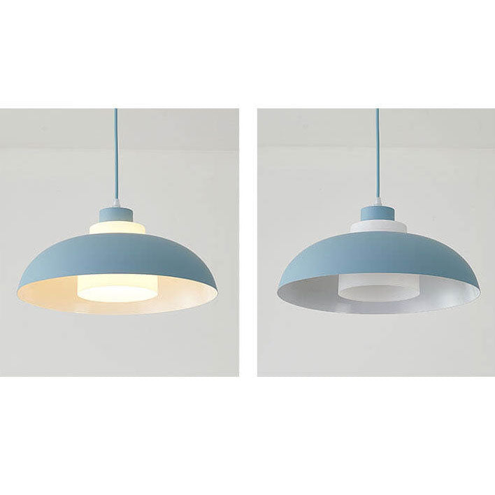 Modern Solid Color Macaron Acrylic Aluminum 1-Light Pendant Light
