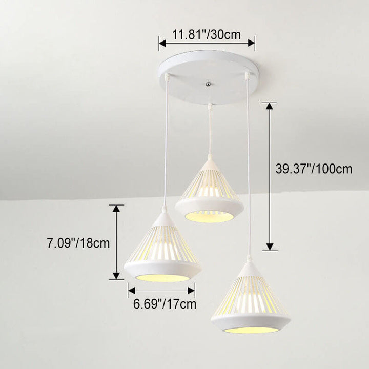 Modern Minimalist Iron Hollow Diamond Shape 1/3-Light Island Light Chandelier