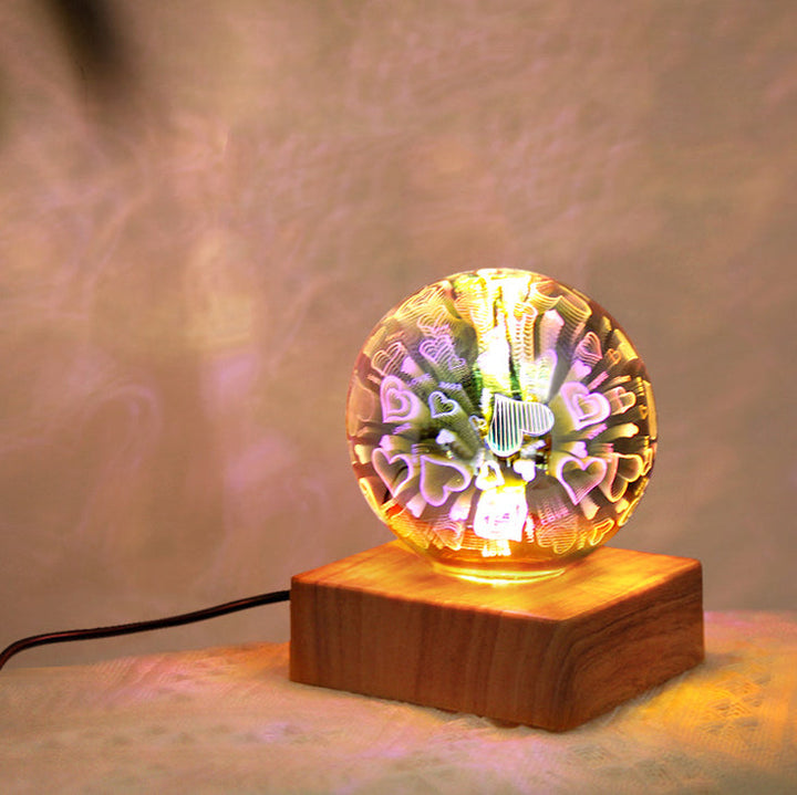 Colorful Glass Ball USB Plug-in 1-Light LED Decorative Table Lamp