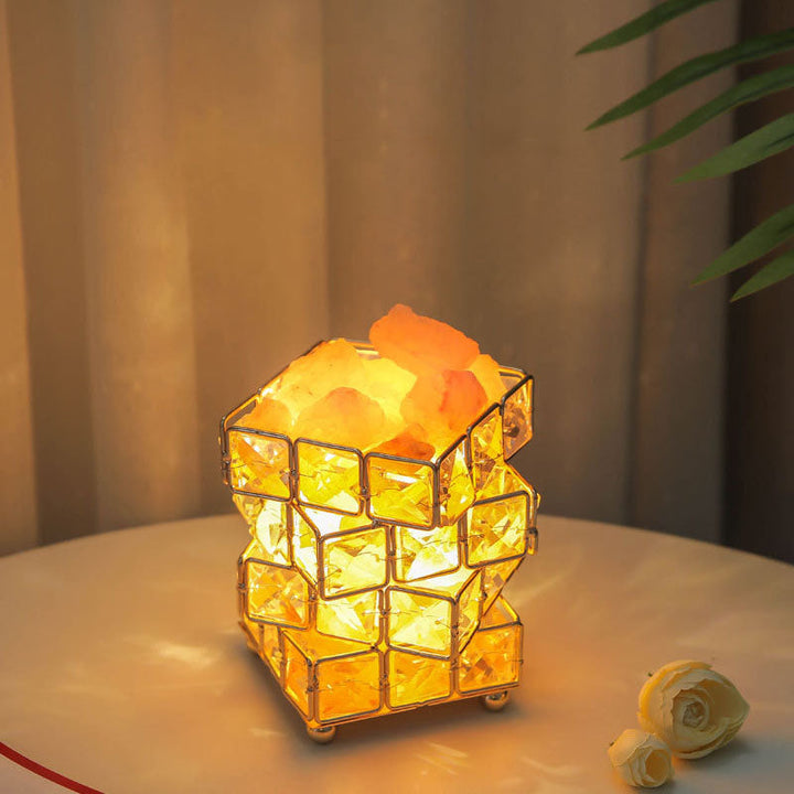 Contemporary Creative Hardware Cube 1-Light Table Lamp For Bedroom