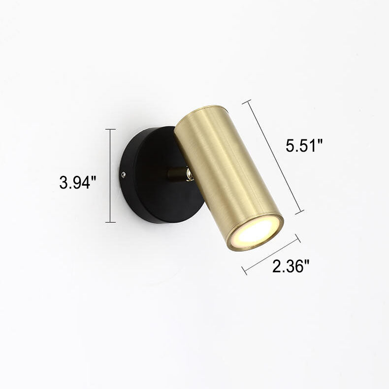 Modern Simplicity Plated Cylindrical Spotlight 1-Light Reading Wall Sconce Lamp