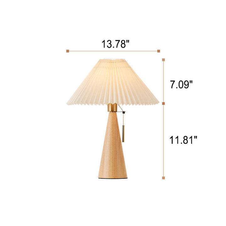 Wood &amp; Fabric Table Lamp, Japanese Vintage Design for Bedroom | Havora Lighting