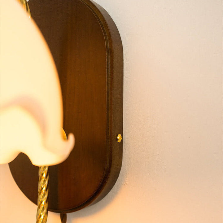 French Vintage Cream Glass Petal 1-Light Wall Sconce Lamp