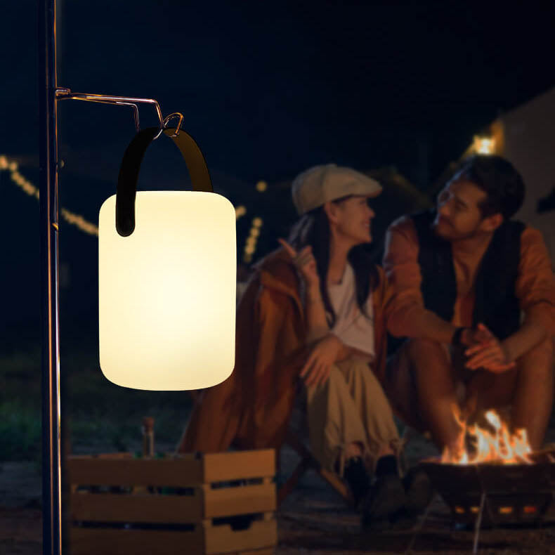 Modern Simplicity PE Plastic Round Square Hand LED Table Lamp For Outdoor Patio