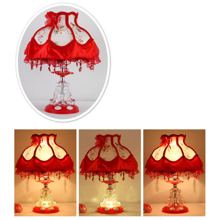 Fabric &amp; Glass Table Lamp, European Wedding Design for Living Room | Havora Lighting