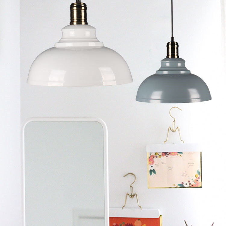 Contemporary Industrial Dome Round Pot Lid Iron 1-Light Pendant Light for Living Room