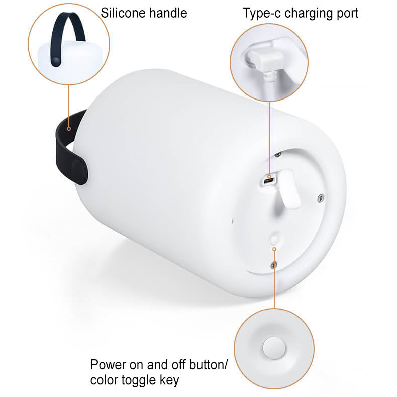 Modern Simplicity PE Plastic Round Square Hand LED Table Lamp For Outdoor Patio